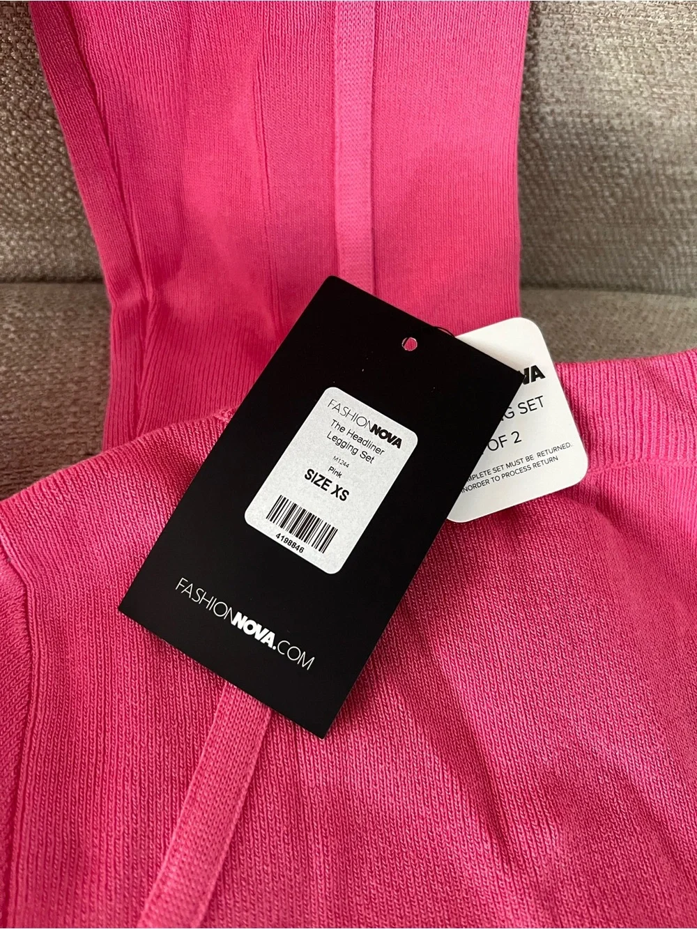 Fashion Nova Hot Pink Knit Pants & Matching Sweater Set